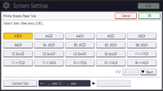 Illustration de l'écran du panneau de commande
