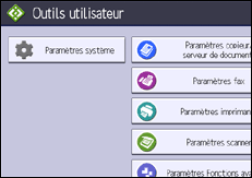 Illustration de l'écran du panneau de commande