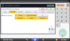 Illustration de l'écran du panneau de commande