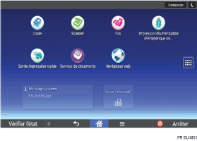 Illustration de l'écran du panneau de commande