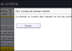 Illustration de l'écran du panneau de commande