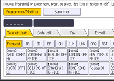 Illustration de l'écran du panneau de commande