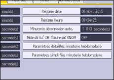Illustration de l'écran du panneau de commande