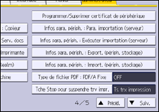 Illustration de l'écran du panneau de commande
