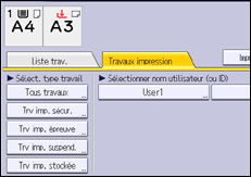 Illustration de l'écran du panneau de commande