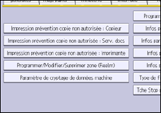 Illustration de l'écran du panneau de commande