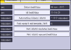 A kezelőpanel ismertetése