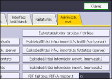 A kezelőpanel ismertetése