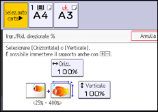 Illustrazione della schermata sul pannello di controllo