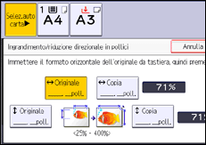 Illustrazione della schermata sul pannello di controllo