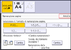 Illustrazione della schermata sul pannello di controllo