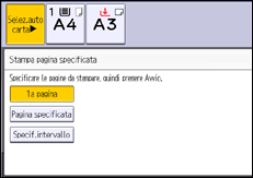 Illustrazione della schermata sul pannello di controllo