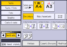 Illustrazione della schermata sul pannello di controllo