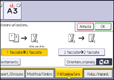 Illustrazione della schermata sul pannello di controllo