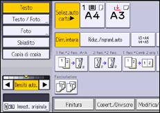 Illustrazione della schermata sul pannello di controllo
