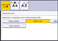 Illustrazione della schermata sul pannello di controllo