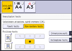 Illustrazione della schermata sul pannello di controllo