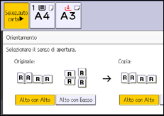 Illustrazione della schermata sul pannello di controllo