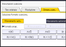 Illustrazione della schermata sul pannello di controllo