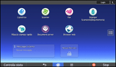 Illustrazione della schermata sul pannello di controllo
