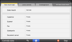 Illustrazione della schermata sul pannello di controllo