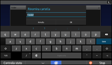 Illustrazione della schermata sul pannello di controllo