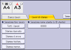 Illustrazione della schermata sul pannello di controllo