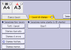 Illustrazione della schermata sul pannello di controllo