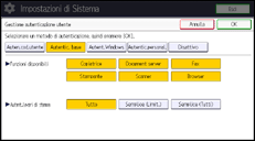 Illustrazione della schermata sul pannello di controllo
