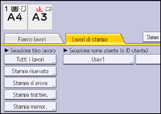 Illustrazione della schermata sul pannello di controllo