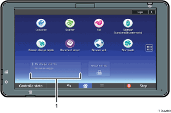 Illustrazione numerata schermata pannello di controllo