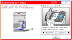 Illustrazione della schermata sul pannello di controllo