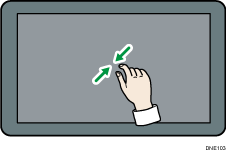 Illustratie van samenknijpen (inzoomen)