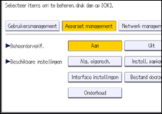 Afbeelding van bedieningspaneel