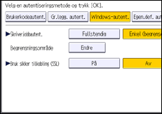 Illustrasjon av betjeningspanel