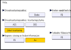 Illustrasjon av betjeningspanel