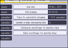 Illustrasjon av betjeningspanel