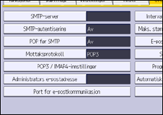 Illustrasjon av betjeningspanel