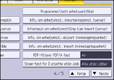 Illustrasjon av kontrollpanelet