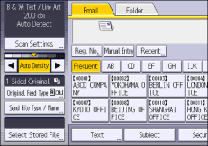 Ilustração do ecrã do painel de operação