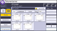 Bild av användarpanelens skärm