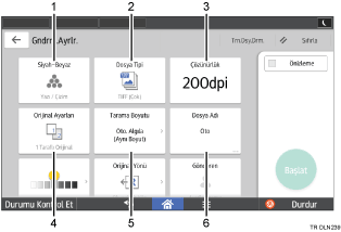 İşlem paneli ekran gösterimi numaralandırılmış balonlu resim