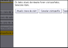 Ilustração da tela do painel de operação
