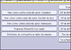 Ilustração da tela do painel de operação