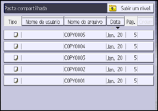 Ilustração da tela do painel de operação