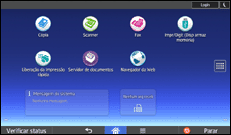 Ilustração da tela do painel de operação