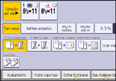 Ilustração da tela do painel de operação