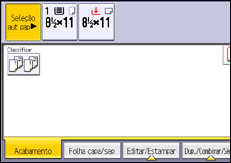 Ilustração da tela do painel de operação