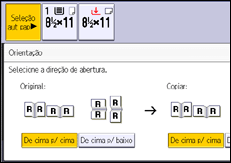 Ilustração da tela do painel de operação