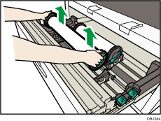 Paper roll tray illustration